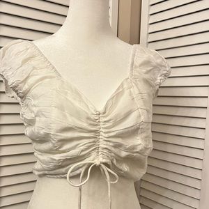 Cute White Top Tie Up